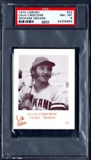 PSA 8 1974 Spokane Indians Caruso #33 Dave Criscione No Others Graded G00 2709