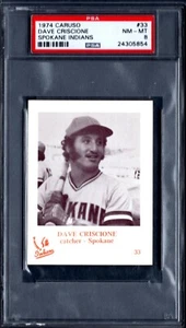 PSA 8 1974 Spokane Indians Caruso #33 Dave Criscione No Others Graded - Picture 1 of 2