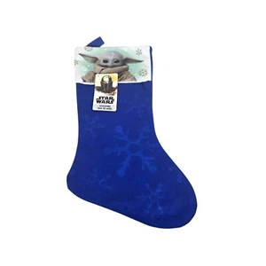 Star Wars Mandalorian Grogu Baby Yoda Blue Christmas Stocking 15" NWT New - Picture 1 of 2
