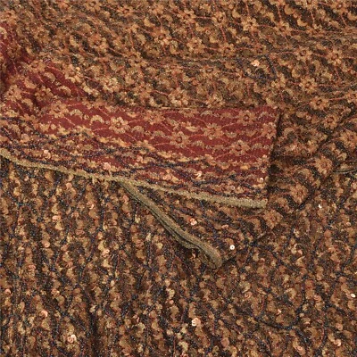 梵语复古纱丽网眼手工串珠编织宝莱坞纱丽工艺织物 — 第 1/4 张图片