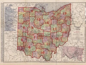 1910 ANTIQUE RAND MCNALLY NEW IDEAL ATLAS-MAP OF OHIO-RAILROAD LINES - Picture 1 of 1