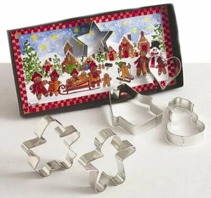 New Ann Clark Gingerbread Man Woman Heart House Star 6 COOKIE CUTTER Box Set USA - Picture 1 of 3
