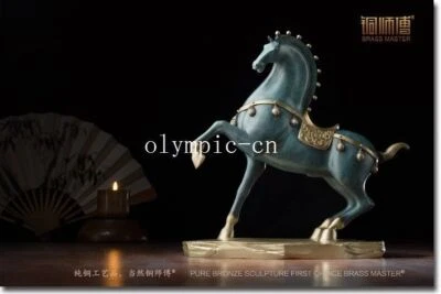 13"" latón superfino color dibujo tallas bronce animal una estatua de caballo Foto 1 de 4