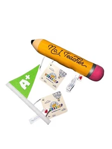 Build A Bear Pencil No 1 Teacher & A+ Flag Wristie Bundle School Gift BNWT - Picture 1 of 7