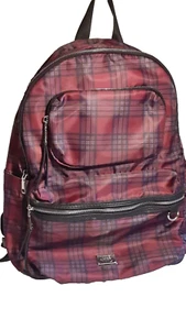 Steve Madden NYC  Plaid Backpack w/ Phone case and zippered pockets 16x14x5 - Picture 1 of 15