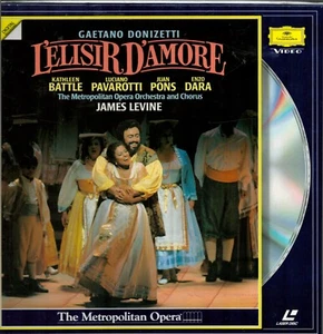 L'ELISIR D'AMORE 2-Laserdisc LD DONIZETTI OPERA JAMES LEVINE - Picture 1 of 4