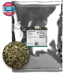 Organic Spearmint Leaf, 1-Pound Bulk, Chopped, Minty Fresh, Cooking, T - Picture 1 of 12