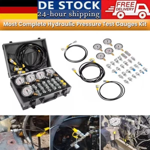 60P Hydraulic Pressure Test Kit with 5 Gauges 24 Couplings 3 Hoses for Excavator - Bild 1 von 10