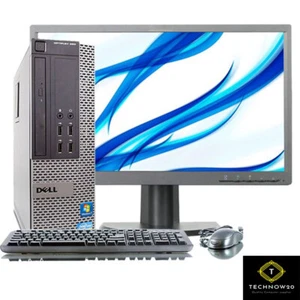 Dell Optiplex Desktop SFF Core i5 WIFI 500GB HDD 8GB RAM Windows 10 PC 19in LCD - Picture 1 of 4