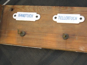 Handtuchhalter Antik m Porzellanschilder Haushalt-Küche - Bild 1 von 6