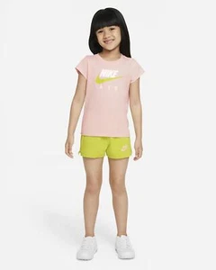 NIKE AIR SHORTS SET - PINK/GREEN -16J616-EB5 - Picture 1 of 1