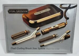 Vintage Vidal Sassoon VS 137  Dual Curling Brush Iron System NEW  Designer Case