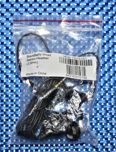 Auriculares BlackBerry HDW-13019-001 negros conector ángulo recto de 2,5 mm - Imagen 1 de 5