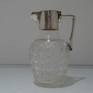 20th Century Antique GeorgeV Sterling Silver Crystal Claret Jug Birmingham 1912 - Picture 1 of 11