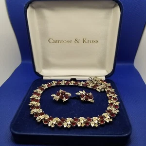 Camrose & Kross Kennedy Reproduction Set. Earrings Necklace, Rhinestones - Picture 1 of 8