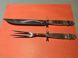 International Sterling Royal Danish LARGE Carving Set KNIFE 13 1/8 - FORK 11.5 - Picture 1 of 5