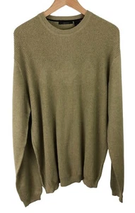 Claiborne Mens Size XL Tan Long Sleeve Ribbed Sweater 100% Cotton - Picture 1 of 11