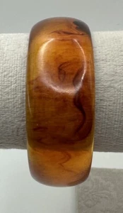 Vintage BAKELIT Schildpatt Armband marmoriert Bernstein geprüft - Bild 1 von 12