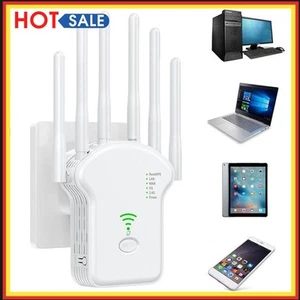 300Mbps/1200Mbps WiFi Extender Dual-Band 2,4G 5G für Zuhause (US Weiß 1200Mbps) - Afbeelding 1 van 12