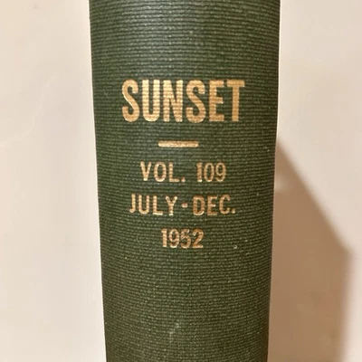 Vtg SUNSET Magazine Volume 109 July - December 1952 Hardbound Travel Gardening - Image 1 of 4