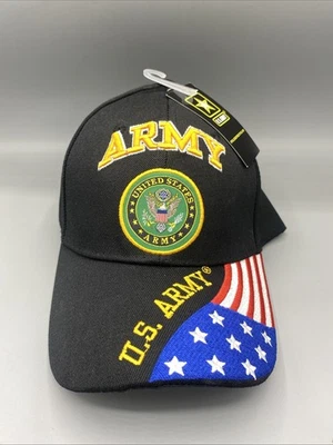 Boné chapéu bordado Strapback Exército dos Estados Unidos novo com etiquetas - Imagem 1 de 4