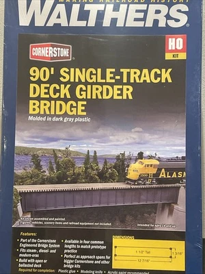 WALTHERS CORNERSTONE #933-4508 90' SINGLE-TRACK DECK GIRDER BRIDGE HO SCALE NEW - Image 1 of 4