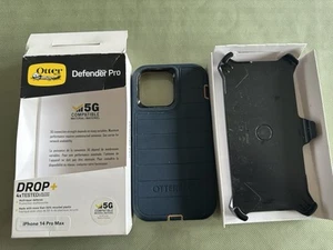 Otterbox Defender Pro iPhone 14 Pro Max Case Protector Blue Belt Clip Suede - Photo 1 sur 9
