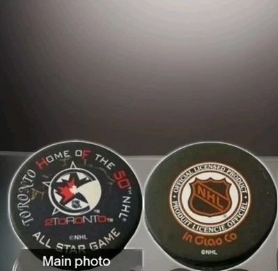 ШАЙБА С АВТОГРАФОМ TED LINDSAY HOF NHL ALL STAR GAME РЕДКАЯ ДОМАШНЯЯ ТОРОНТО 50-й выцветший сиг! - Изображение 1 из 4