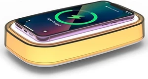 CARICATORE WIRELESS UNIVERSALE A RICARICA RAPIDA LAMPADA PORTATILE CON LUCE RGB - Foto 1 di 9