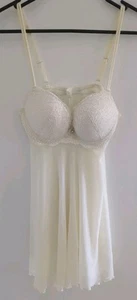 Bras M Things Ivory Babydoll Teddy Chemise Size Push Up Bra 10 B /C - Picture 1 of 6