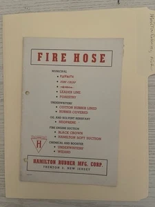 Hamilton Rubber Mfg. Corp - Fire Hose 1947 Catalog - Picture 1 of 7