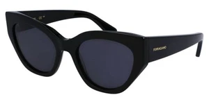 NEW AND AUTHENTIC SALVATORE FERRAGAMO SF1107S 001 Black Dark Grey 55 20 140 - Picture 1 of 3