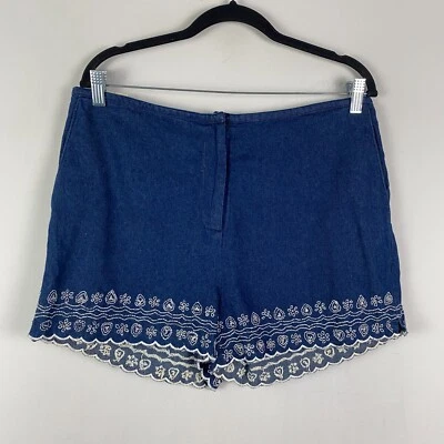 Pantalones Cortos Tommy Hilfiger Denim Bordados Talla 12 Algodón Tiro Alto Foto 1 de 4