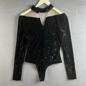 NBD Revolve Lupita Body de Encaje Floral Cuello Simulado Manga Larga Negro Talla Pequeña - Imagen 1 de 16
