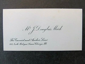 BUSINESS CARD, "THE CUNARD and ANCHOR LINES" CHICAGO, ILL. PRE 1935, MINT - Picture 1 of 2