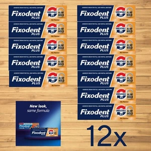 12 x Fixodent Plus Dual Power Best HOLD Full Partial Denture Adhesive Cream 40 - Picture 1 of 3