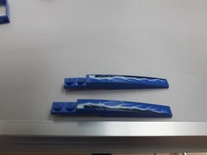 Lego 2 Blue 10x1 slope with sticker of Lighting - Picture 1 of 2