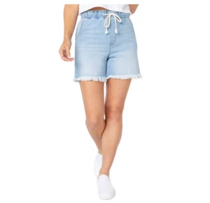 CELEBRITY PINK Ultra Hi-Rise Denim "The Pepper" Jogger Shorts - Lt Wash, Small - Picture 1 of 4