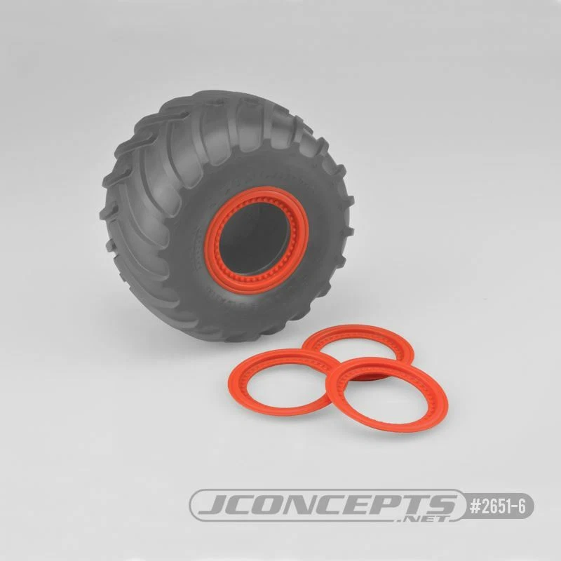J Concepts - Tribute Wheel Mock Beadlock Rings, Glue-on-Set (4pcs) Orange - Image 1 of 1