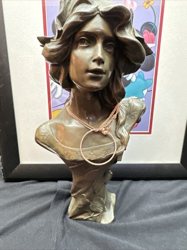 Rara collana Swarovski Givenchy tono oro rosa filo lungo firmato cerchio