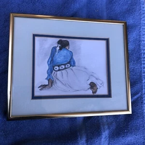 Vintage R C Gorman Diné Navajo Art Tile 8x8 Woman With Concho - Picture 1 of 4