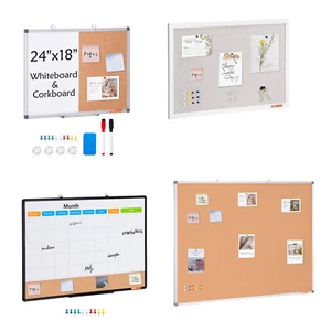 VEVOR 24x18-48x36Whiteboard Cork Board Combo with Aluminum Frame for School Home - Picture 1 of 110