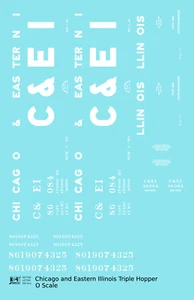 K4 O Scale Decals Chicago and Eastern Illinois Triple Hopper White - Picture 1 of 3