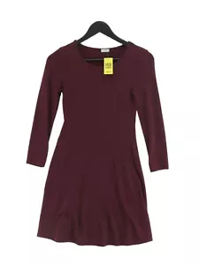 Pimkie Women's Midi Dress XS Red 100% Other Long Sleeve Midi Round Neck A-Line - Picture 1 of 5