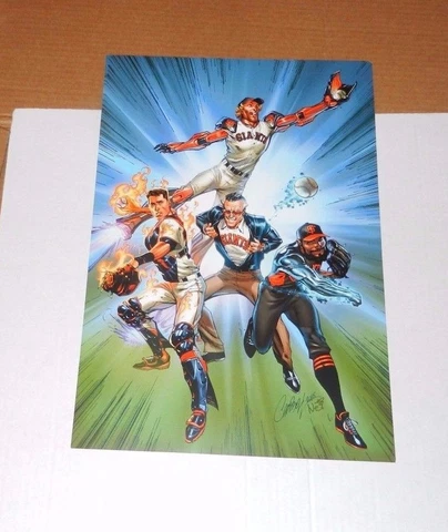 POSTER SF GIANTS STAN LEE COMIC MARVEL & SUPERHEROS PRINT SGA BUSTER POSEY MINT Cover