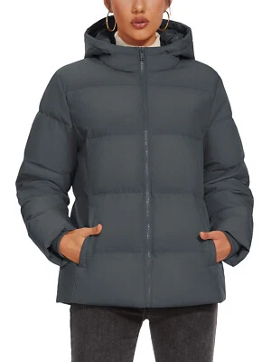 Women's Down Puffer Jackets Ski Snow Hoodie Thermal Quilted Zip Up Winter Coats - Image 1 of 4