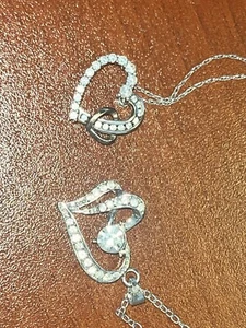Diamond Pendant Necklace for Women 14K White Gold 1/12 CT Heart Shape. 220 Each - Picture 1 of 1