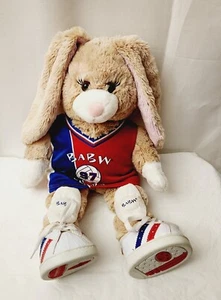 Build A Bear Workshop 18" Bunny Rabbit Basketball Jersey Shoes Knee Pads EUC - Foto 1 di 7