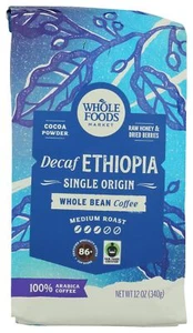 Whole Foods Markt entkoffeiniert Äthiopien Single Origin ganze Bohne Kaffee mittlere Röstungen... - Bild 1 von 6