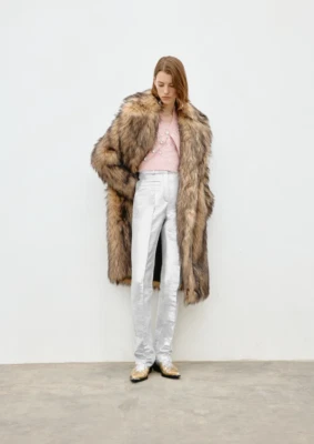 Pantalones de vestir Rabanne X H&M plateados metálicos brillantes para mujer 36 nuevos sin etiquetas Foto 1 de 4